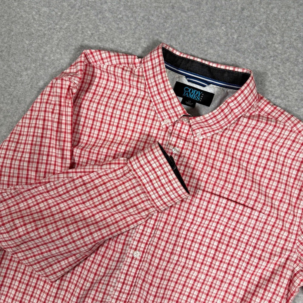 Cody James Core Mens LT Tall Red White Plaid Button Down Shirt CCS0117W3